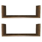 Kit 2 Prateleira Nicho U 40x15x10p Nova Imbuia  Mdf Dvd Livro