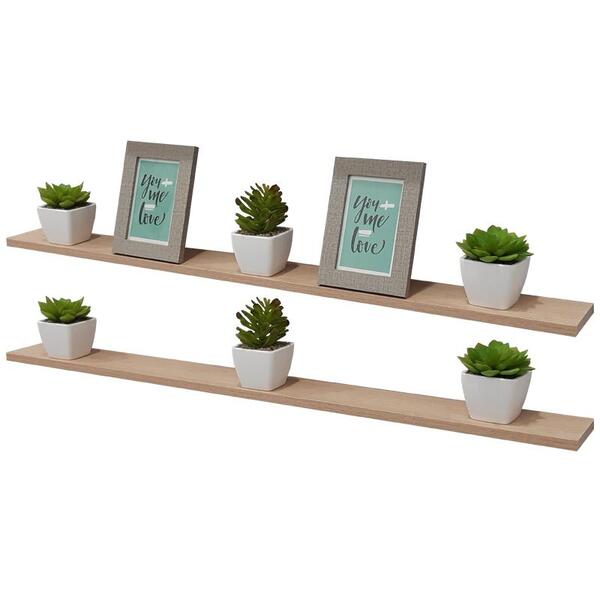 Kit 2 Prateleiras 100 X 15cm Carvalho Suporte Invisível