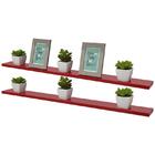 Kit 2 Prateleiras 100 X 20cm Vermelha Suporte Invisível