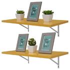 Kit 2 Prateleiras 100 X 25cm Amarela Com Mão Francesa