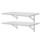 Kit 2 Prateleiras 100 X 30cm Branca Com Mão Francesa