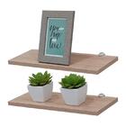 Kit 2 Prateleiras 30 X 15cm Carvalho Com Suporte Tucano