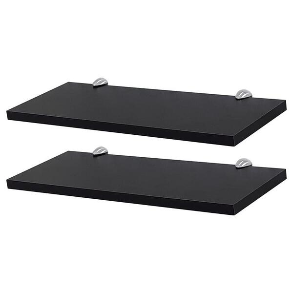 Kit 2 Prateleiras 30 X 15cm Preta Com Suporte Tucano
