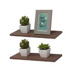 Kit 2 Prateleiras 40 X 10cm Nogal Suporte Invisível