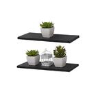 Kit 2 Prateleiras 40 X 20cm Preta Suporte Invisível
