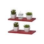 Kit 2 Prateleiras 40 X 20cm Vermelha Suporte Invisível