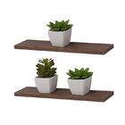 Kit 2 Prateleiras 50 X 10cm Nogal Suporte Invisível