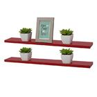 Kit 2 Prateleiras 50 X 10cm Vermelha Suporte Invisível