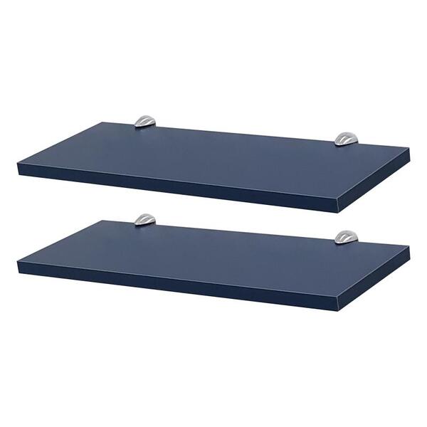 Kit 2 Prateleiras 50 X 15cm Azul Com Suporte Tucano
