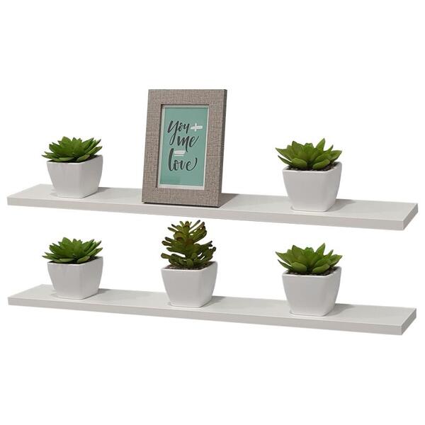 Kit 2 Prateleiras 50 X 15cm Branca Suporte Invisível