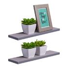 Kit 2 Prateleiras 50 X 20cm Cinza Claro Suporte Invisível