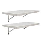 Kit 2 Prateleiras 50 X 25cm Branco Espessura 25mm Mão Francesa