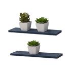 Kit 2 Prateleiras 60 X 10cm Azul Suporte Invisível