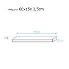 Kit 2 Prateleiras 60 X 15cm Branco Espessura 25mm Suporte Inv