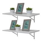 Kit 2 Prateleiras 60 X 25cm Branca Com Mão Francesa