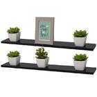 Kit 2 Prateleiras 70 X 10cm Preta Suporte Invisível