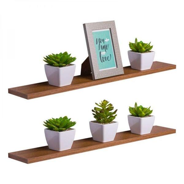 Kit 2 Prateleiras 70 X 20cm Freijó Suporte Invisível