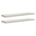 Kit 2 Prateleiras 80 X 15cm Branco Espessura 25mm Suporte Inv