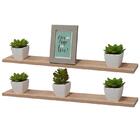 Kit 2 Prateleiras 80 X 15cm Carvalho Suporte Invisível