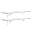 Kit 2 Prateleiras 80 X 25cm Branco Espessura 25mm Mão Francesa