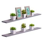 Kit 2 Prateleiras 90 X 15cm Cinza Claro Suporte Invisível