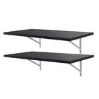 Kit 2 Prateleiras 90 X 25cm Preta Com Mão Francesa