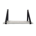 Kit 2 Prateleiras Branca Em Mdf 40x15cm Com Alça - Preta