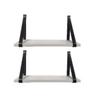 Kit 2 Prateleiras Branca Em Mdf 60x15cm Com Alça Preta