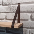 Kit 2 Prateleiras De Madeira Pinus 40x15cm Com Alça Marrom