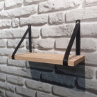 Kit 2 Prateleiras De Madeira Pinus 40x15cm Com Alça Preta