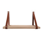 Kit 2 Prateleiras De Madeira Pinus 60x15cm Com Alça Caramelo