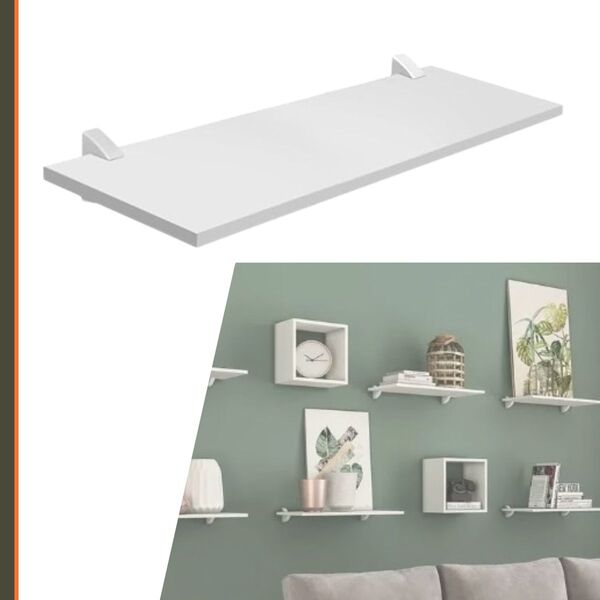 Kit 2 Prateleiras Decorativa De Parede Em Mdf 60x25cm Ideal P