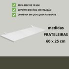 Kit 2 Prateleiras Decorativa De Parede Em Mdf 60x25cm Ideal P