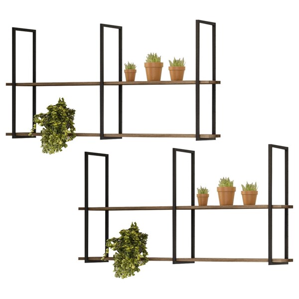 Kit 2 Prateleiras Decorativas Multiuso Grande Estilo Industri