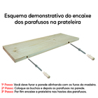 Kit 2 Prateleiras Madeira De Pino 60x20 Suporte Invisível