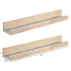 Kit 2 Prateleiras Para Quadros Infantil Azul Sky Pinus 60cm