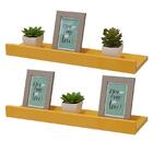 Kit 2 Prateleiras Porta Quadros 100 X 15cm Amarela Suporte In