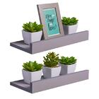 Kit 2 Prateleiras Porta Quadros 40 X 10cm Cinza Claro Suporte