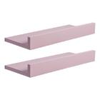 Kit 2 Prateleiras Porta Quadros 40 X 15cm Rosa Claro Suporte