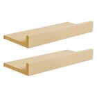 Kit 2 Prateleiras Porta Quadros 50 X 15cm Bege Claro Suporte