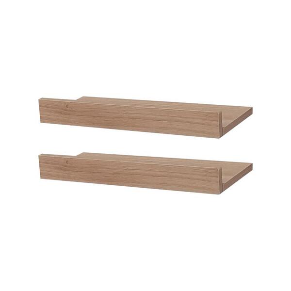 Kit 2 Prateleiras Porta Quadros 50 X 15cm Carvalho Suporte In