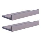 Kit 2 Prateleiras Porta Quadros 50 X 15cm Cinza Claro Suporte