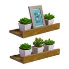 Kit 2 Prateleiras Porta Quadros 60 X 10cm Freijó Suporte Invi