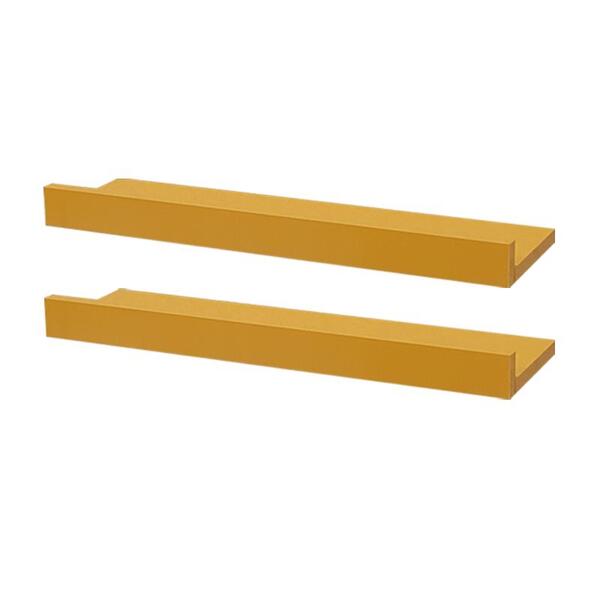 Kit 2 Prateleiras Porta Quadros 60 X 15cm Amarela Suporte Inv