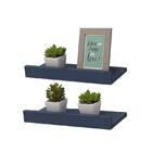 Kit 2 Prateleiras Porta Quadros 60 X 15cm Azul Suporte Invisí