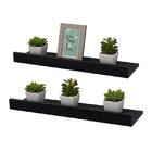 Kit 2 Prateleiras Porta Quadros 70 X 10cm Preta Suporte Invis