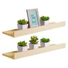 Kit 2 Prateleiras Porta Quadros 70 X 15cm Bege Claro Suporte