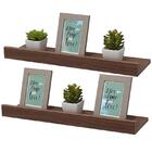 Kit 2 Prateleiras Porta Quadros 70 X 15cm Nogal Suporte Invis