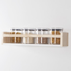 Kit 2 Prateleiras Porta Temperos E Potes Mdf Branco E Pinus