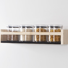 Kit 2 Prateleiras Porta Temperos E Potes Mdf Preto E Pinus